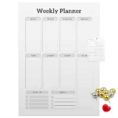 Prikbord van kurk Weekprogramma