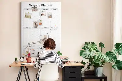 Prikbord van kurk Weekprogramma