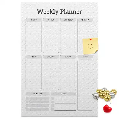 Prikbord van kurk Weekprogramma