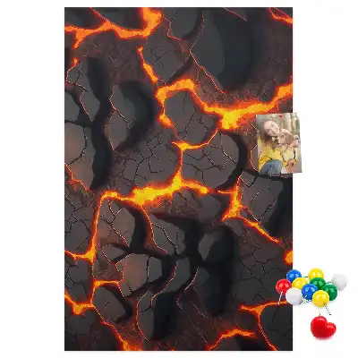 Prikbord Lava afkomstig van de vulkaan