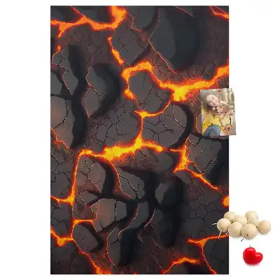 Prikbord Lava afkomstig van de vulkaan