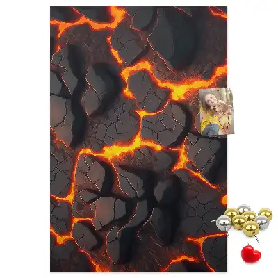Prikbord Lava afkomstig van de vulkaan