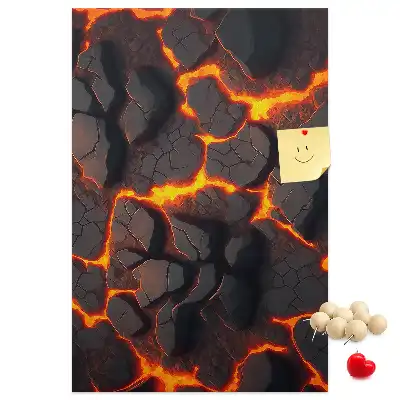 Prikbord Lava afkomstig van de vulkaan