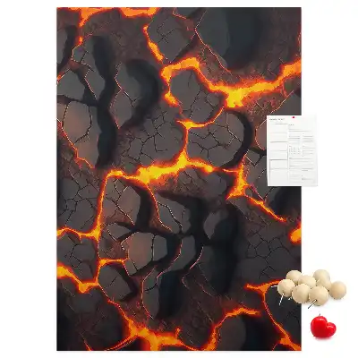 Prikbord Lava afkomstig van de vulkaan