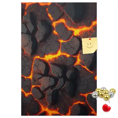 Prikbord Lava afkomstig van de vulkaan