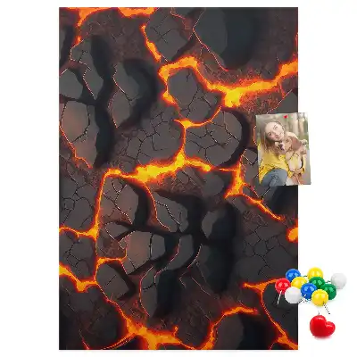 Prikbord Lava afkomstig van de vulkaan