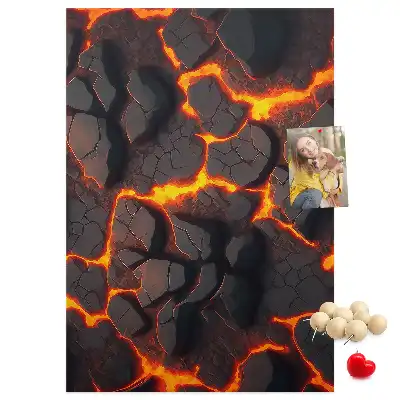 Prikbord Lava afkomstig van de vulkaan