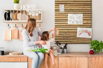 Prikbord van kurk Bamboescheuten