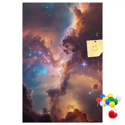 Prikbord met kosmische melkwegprint