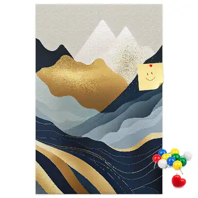 Prikbord met abstracte bergen