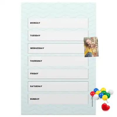 Prikbord van kurk Weekschema