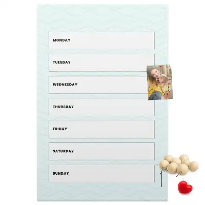 Prikbord van kurk Weekschema
