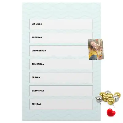 Prikbord van kurk Weekschema
