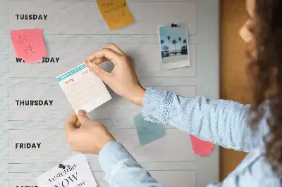 Prikbord van kurk Weekschema