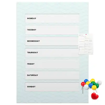 Prikbord van kurk Weekschema
