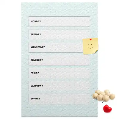 Prikbord van kurk Weekschema