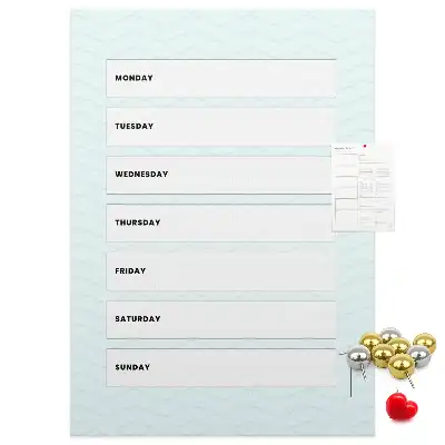 Prikbord van kurk Weekschema