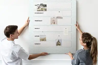 Prikbord van kurk Weekschema