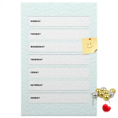 Prikbord van kurk Weekschema