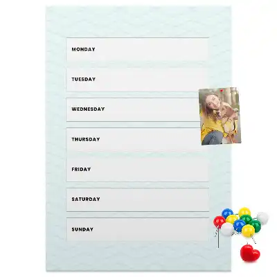 Prikbord van kurk Weekschema
