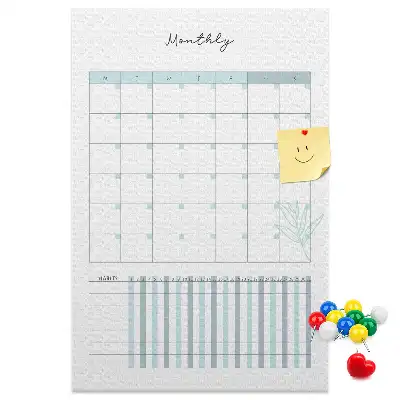 Prikbord van kurk Maandplanner