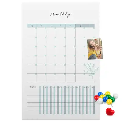 Prikbord van kurk Maandplanner