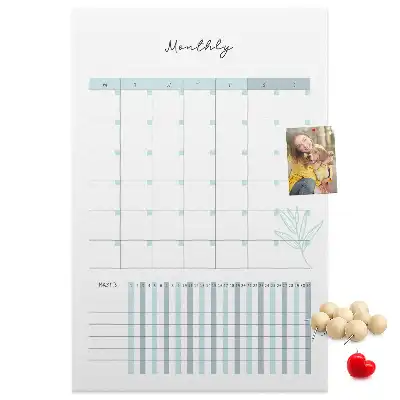 Prikbord van kurk Maandplanner