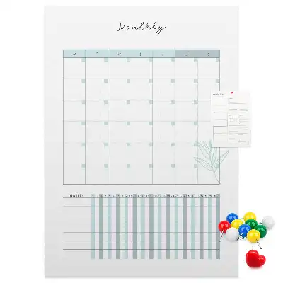 Prikbord van kurk Maandplanner