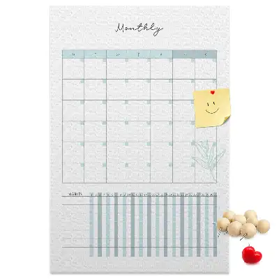 Prikbord van kurk Maandplanner