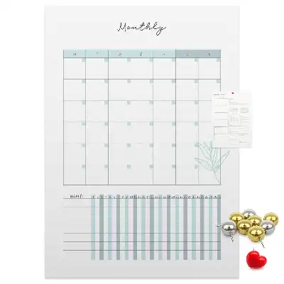 Prikbord van kurk Maandplanner
