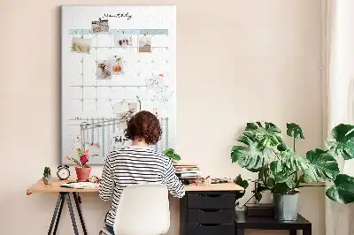 Prikbord van kurk Maandplanner