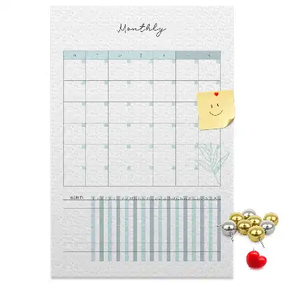 Prikbord van kurk Maandplanner