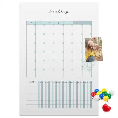 Prikbord van kurk Maandplanner