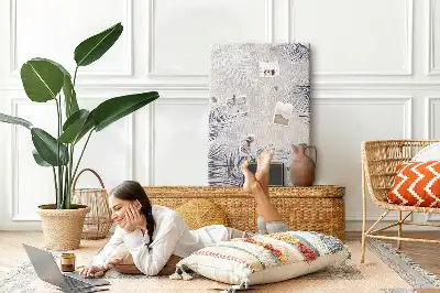 Prikbord van kurk Palmbladeren