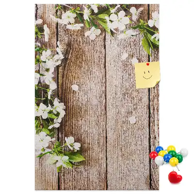 Prikbord Planken met madeliefjespatroon