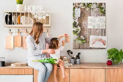 Prikbord Planken met madeliefjespatroon