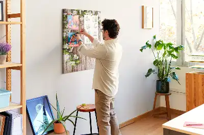 Prikbord Planken met madeliefjespatroon