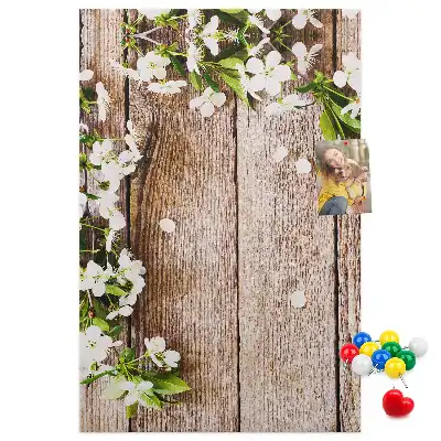 Prikbord Planken met madeliefjespatroon