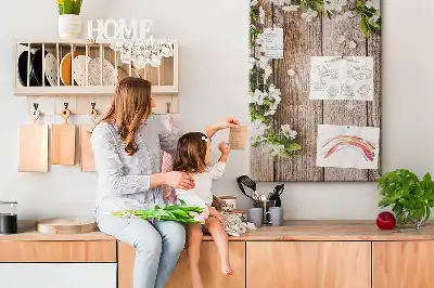 Prikbord Planken met madeliefjespatroon