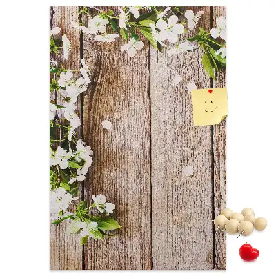 Prikbord Planken met madeliefjespatroon