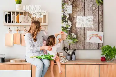 Prikbord Planken met madeliefjespatroon