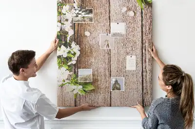 Prikbord Planken met madeliefjespatroon