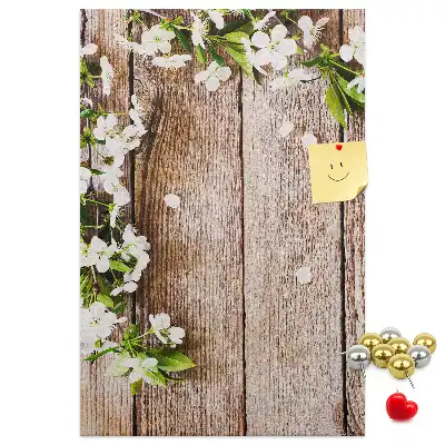 Prikbord Planken met madeliefjespatroon