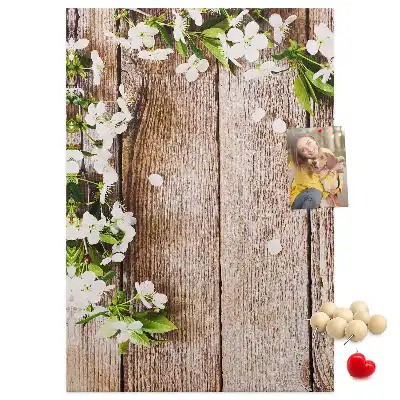 Prikbord Planken met madeliefjespatroon
