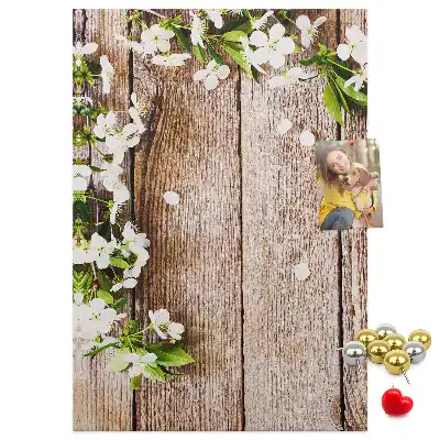 Prikbord Planken met madeliefjespatroon