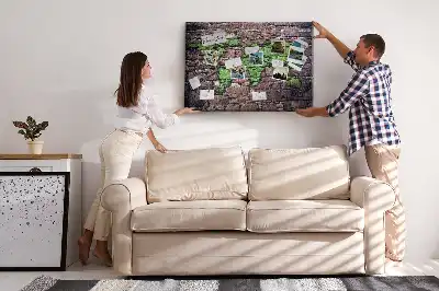 Kurk prikbord Wereldkaart aan de muur