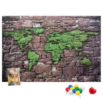 Kurk prikbord Wereldkaart aan de muur