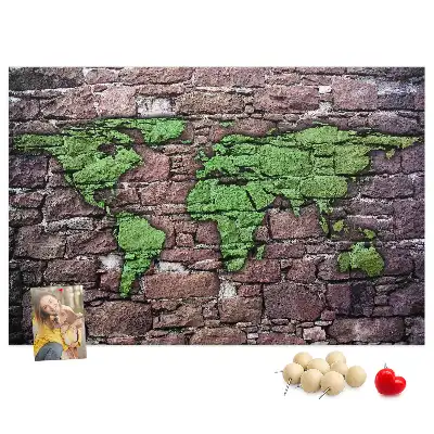 Kurk prikbord Wereldkaart aan de muur