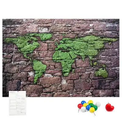Kurk prikbord Wereldkaart aan de muur