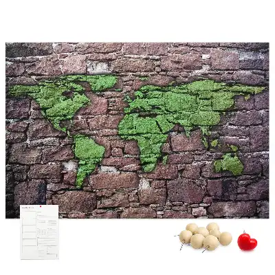 Kurk prikbord Wereldkaart aan de muur